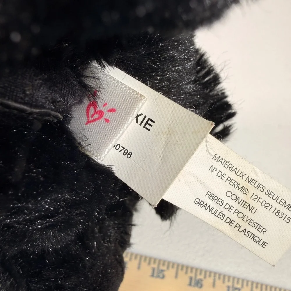 Justice Pixie Black Cat Plush Stuffed Animal Sparkle Glitter Collar 6 Inch Small